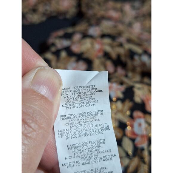 Nasty Gal Mini Dress Womens 6 Sheer Lined Floral Chiffon Metallic Club Going Out - Picture 12 of 12